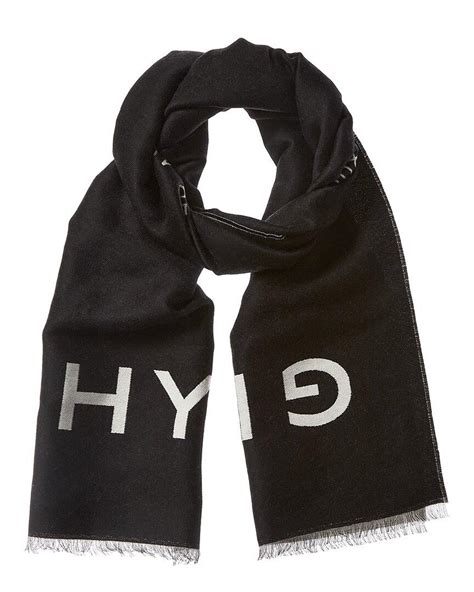 givenchy black wool logo scarf|givenchy scarf sale.